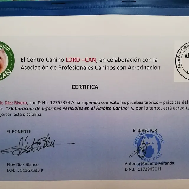 Centro Canino Lobocan diploma