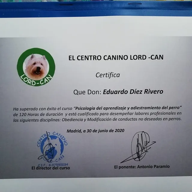 Centro Canino Lobocan diploma